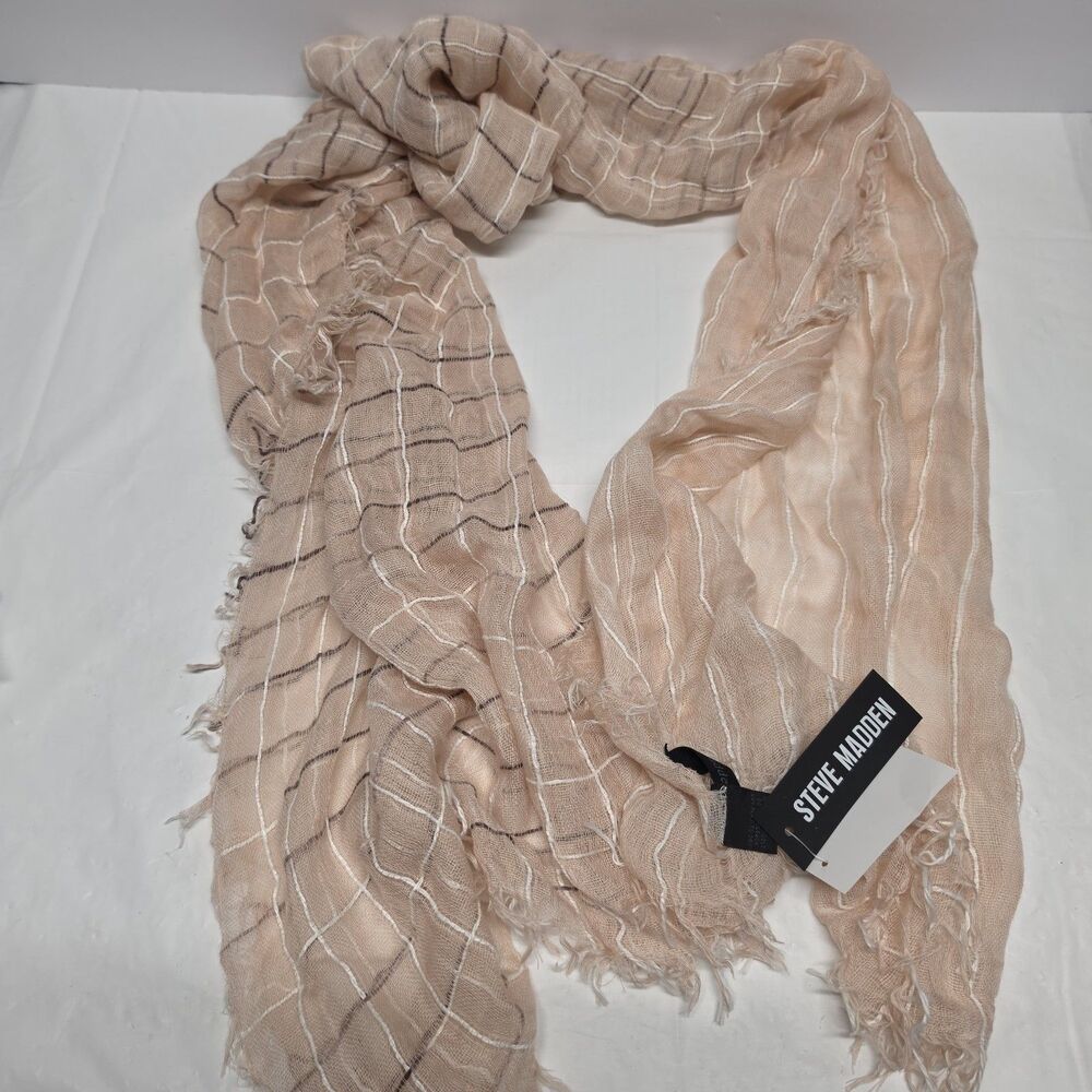 Steve Madden Striped Blush Pink Women Scarf NWT Spring Summer Boho